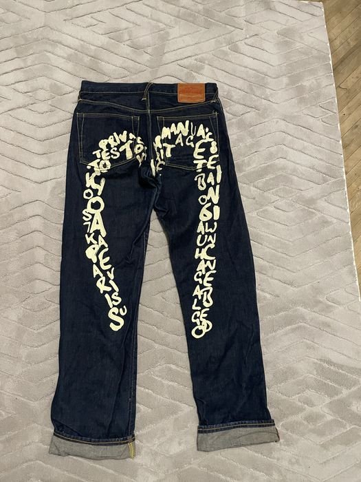 Мужские Evisu Джинсы Тёмно-синие Джинс 30