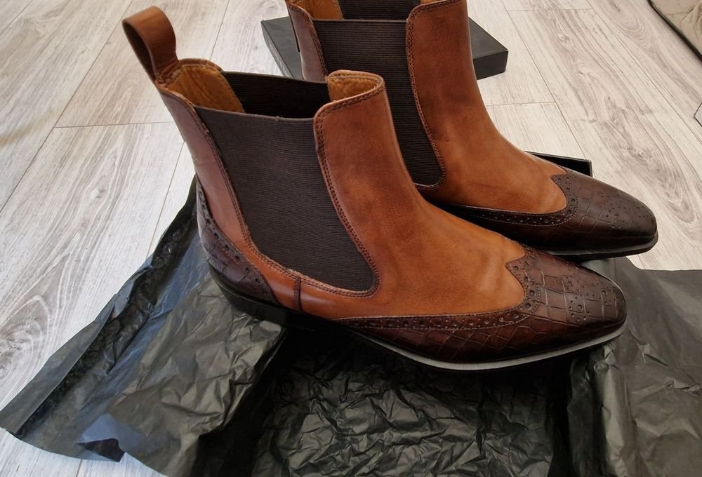 Men Melvin & Hamilton Boots Brown Leather 42