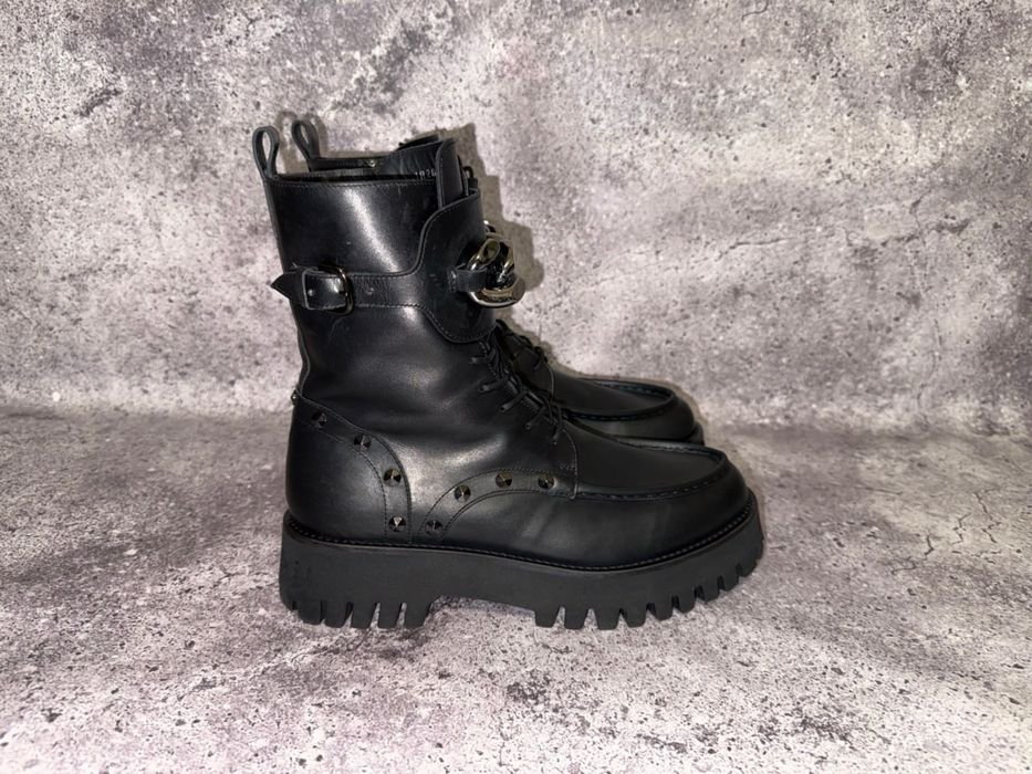 Женские Касадей Ботинки Черные Кожа 41