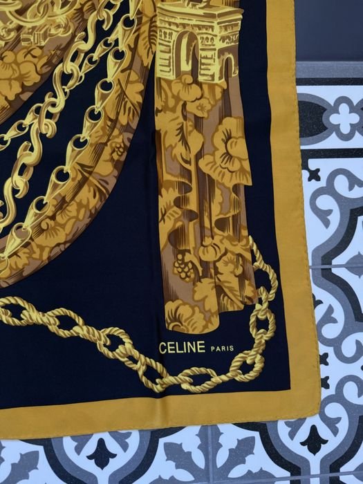 Unisexe Celine Écharpe Vintage Soie 60x60cm