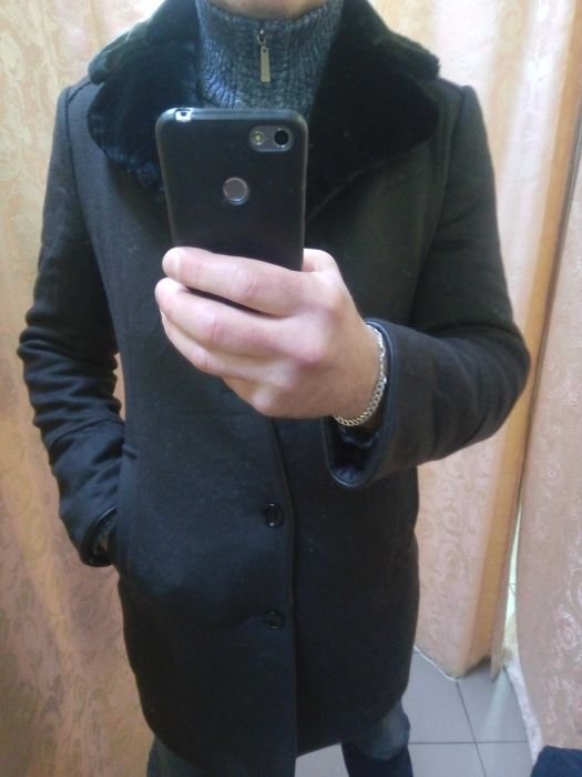 Мужской Reiss Пальто Серый Шерсть 38