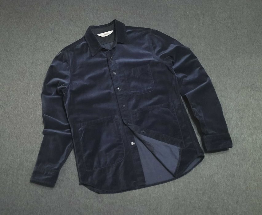 Homme Alberto Aspesi Chemise Bleu Marine Coton 38