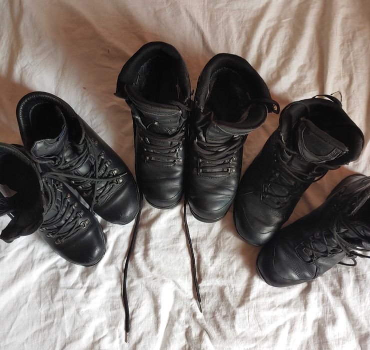 Uomo Stivali Neri Pelle 44