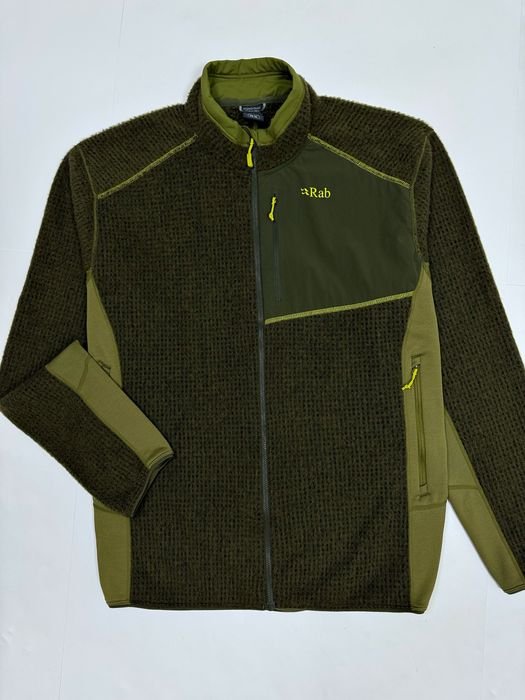 Men Rab Fleece Jacket Khaki Polyester 42