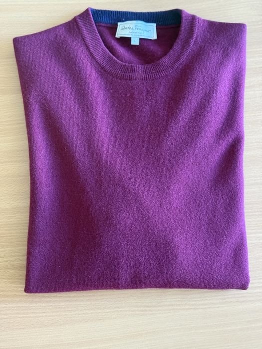 Мужской Salvatore Ferragamo Светр Фиолетовый