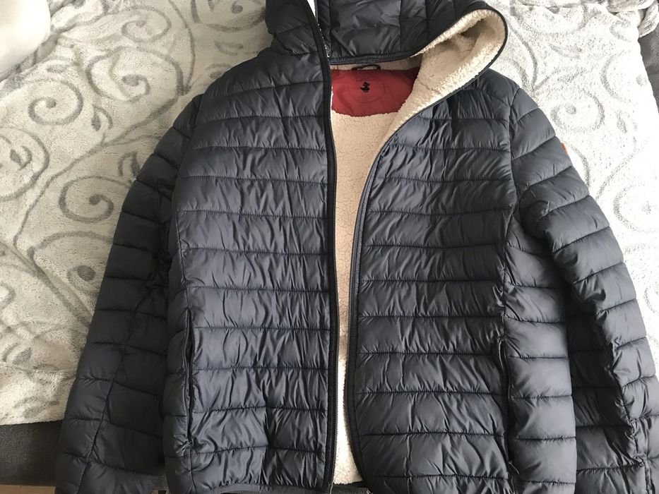 Женский Премиум Пуховик Синий Шерсть 40