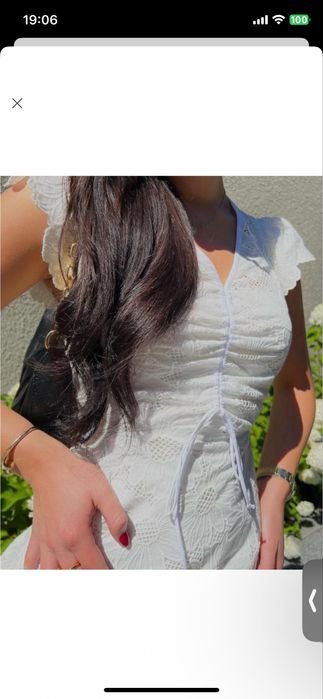 Женское Sandro Платье Белое Хлопок 36