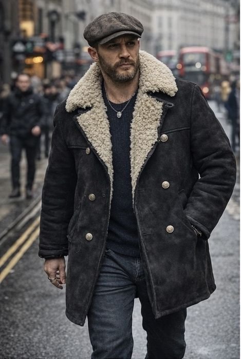 Мужской Винтажный Пуховик Чёрный XL 50