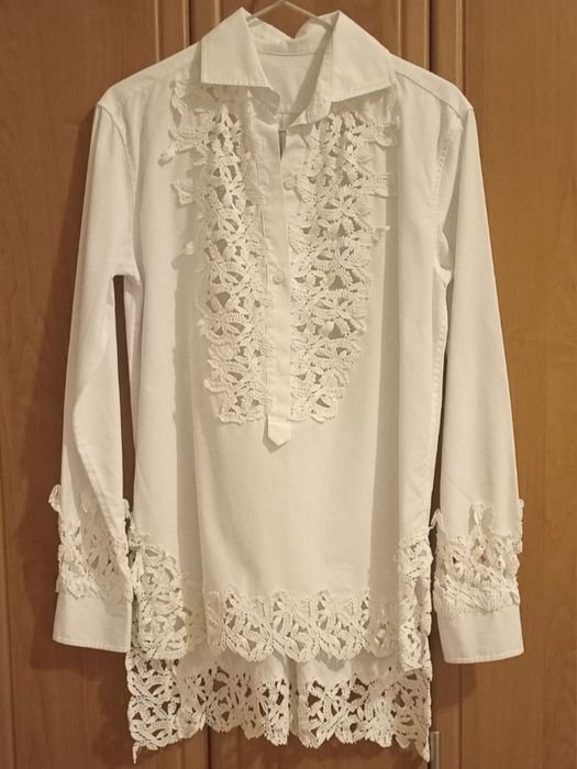 Damen Hemd Weiß Baumwolle 36