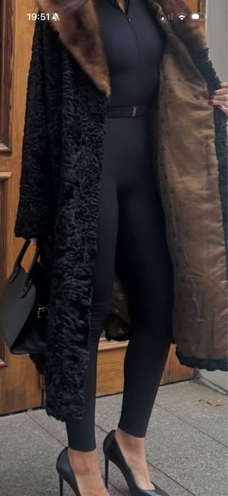 Donna MaxMara Cappotto Nero Pelliccia 38