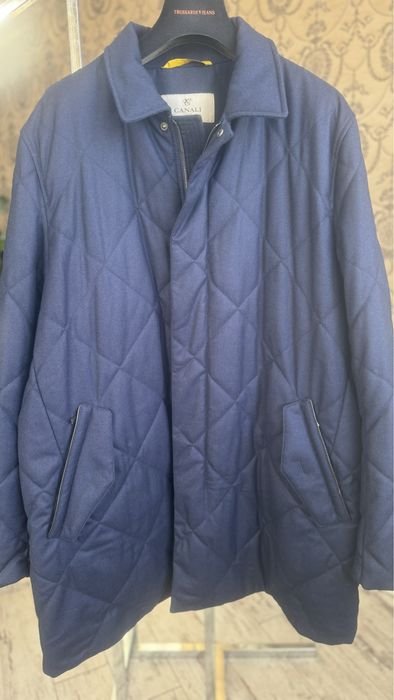 Men Canali Jacket Grey Wool 58