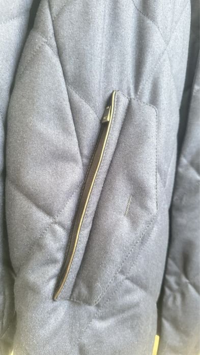 Men Canali Jacket Grey Wool 58