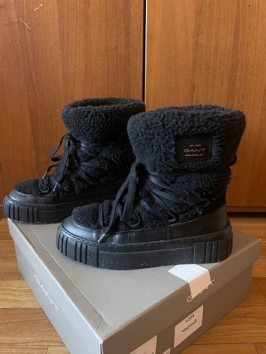 Femme GANT Bottes Noires Cuir 37
