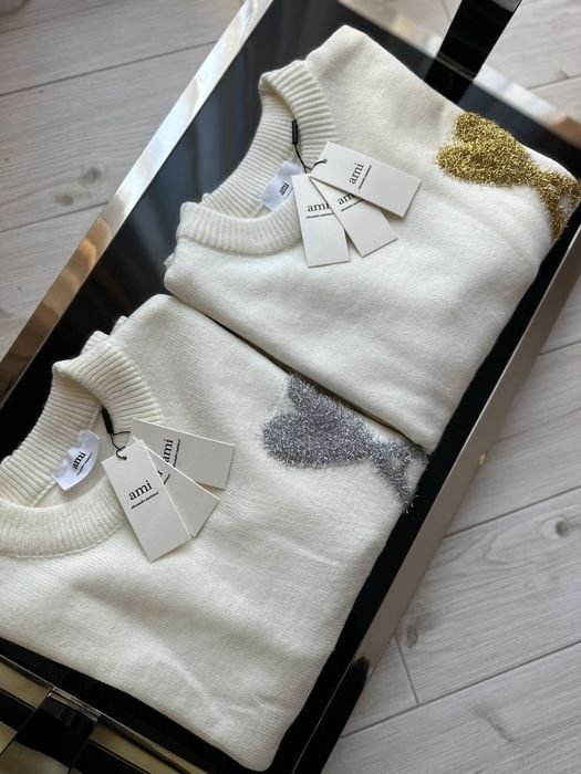 Женский Ami Paris Свитер Белый Один размер