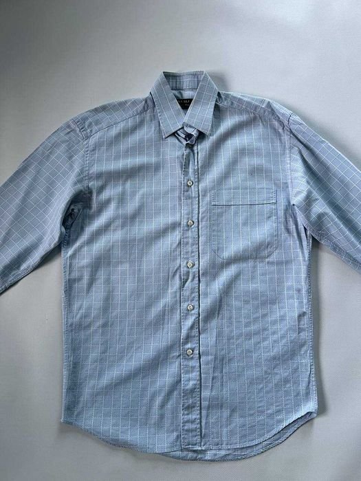 Men Canali Shirt Navy Cotton 38