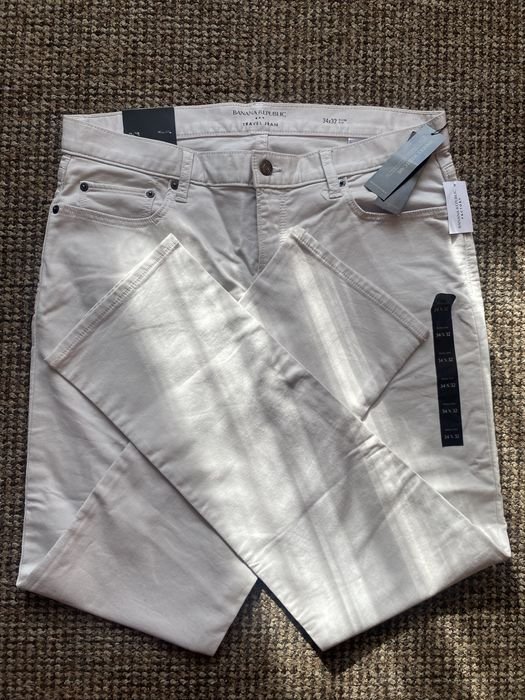 Uomo Banana Republic Jeans Bianchi Denim 34