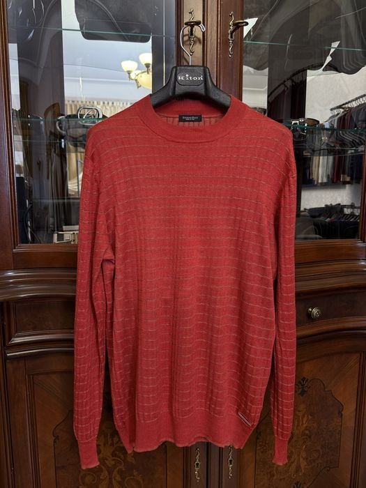 Мужской Stefano Ricci Свитер Красный Шёлк 52-54