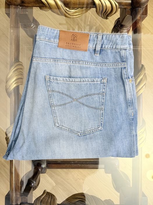Мужские Brunello Cucinelli Джинсы Синие 52-54