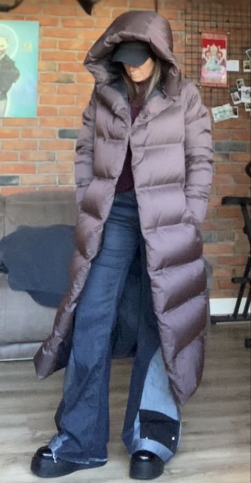 Женский Lululemon Пуховик Темно-сливовый Гусиный