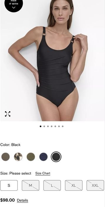 Donna DKNY Costume da Bagno Nero S