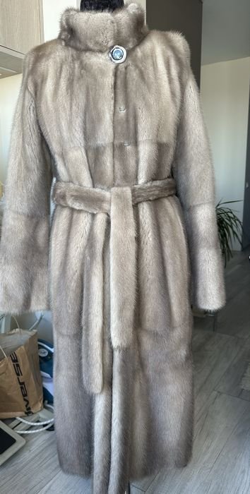 Женская Норковая Шуба Серый 38