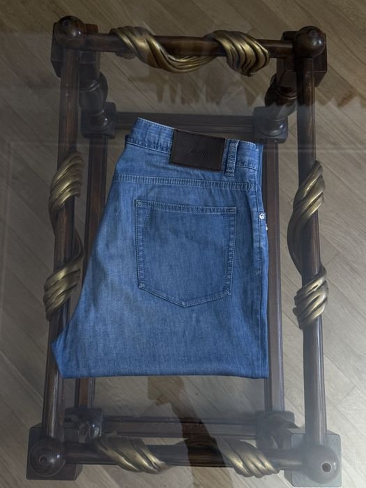 Мужской Brioni Джинсы Тёмно-синий Джинс 34