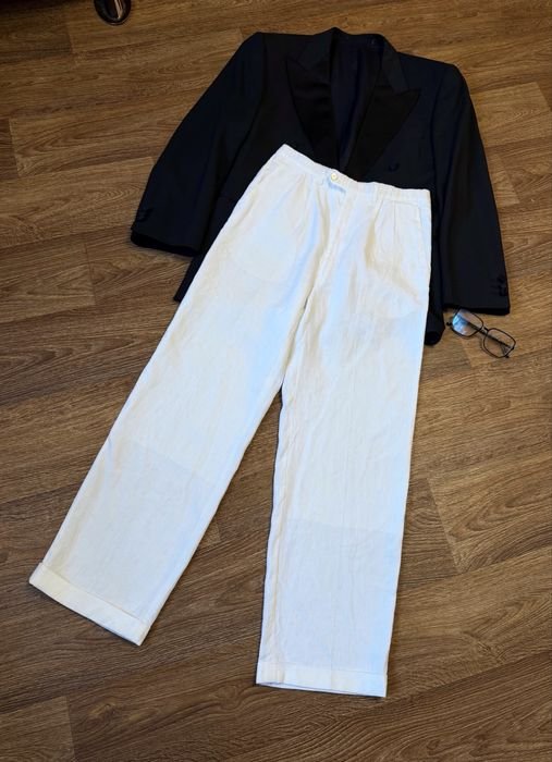 Женские Valentino Брюки Белые Лён М/Л