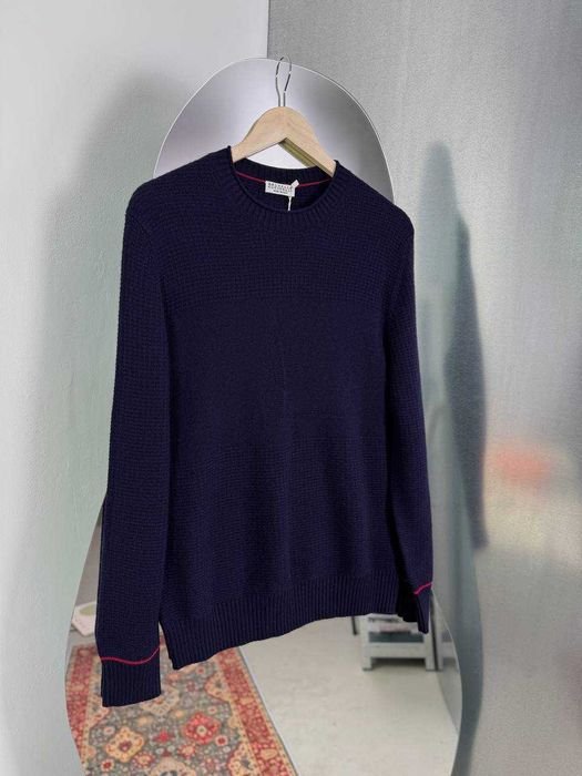 Мужской Brunello Cucinelli Свитер Синий Шерсть M