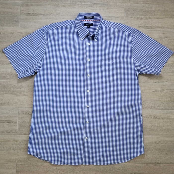 Uomo Gant Camicia Blu Navy Cotone 42