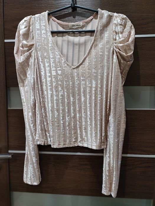 Damen Chloe & Katie Shirt Beige Samt XS-S