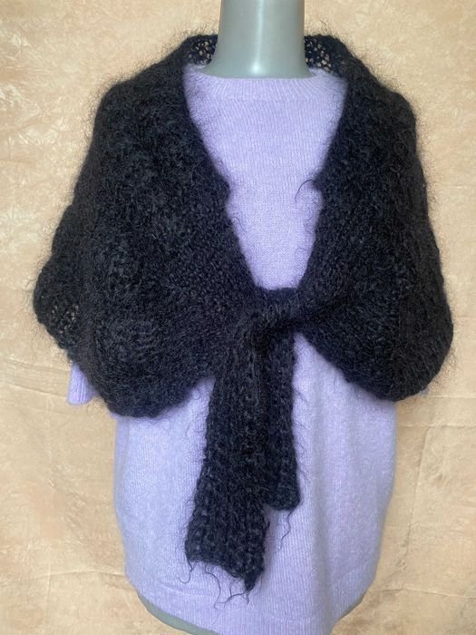 Унисекс French Connection Шаль Чёрный Мохер 73%