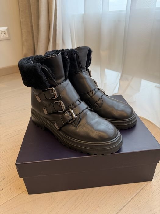 Femme Le Silla Bottes d'Hiver Noires Cuir 40