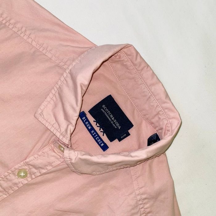 Men Scotch & Soda Shirt Pink Cotton 38