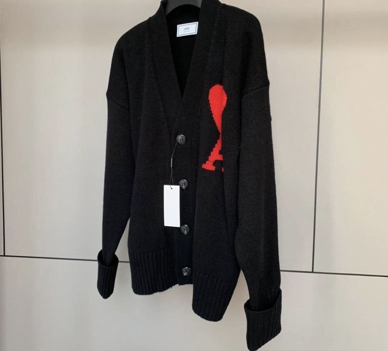 Women Ami Sweater Black Wool S