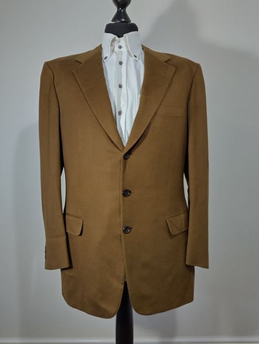 Мужской Brioni Пиджак Коричневый Кашемир XL