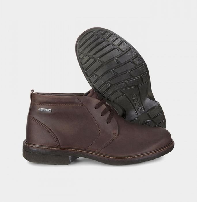 Men ECCO Boots Brown Leather 43