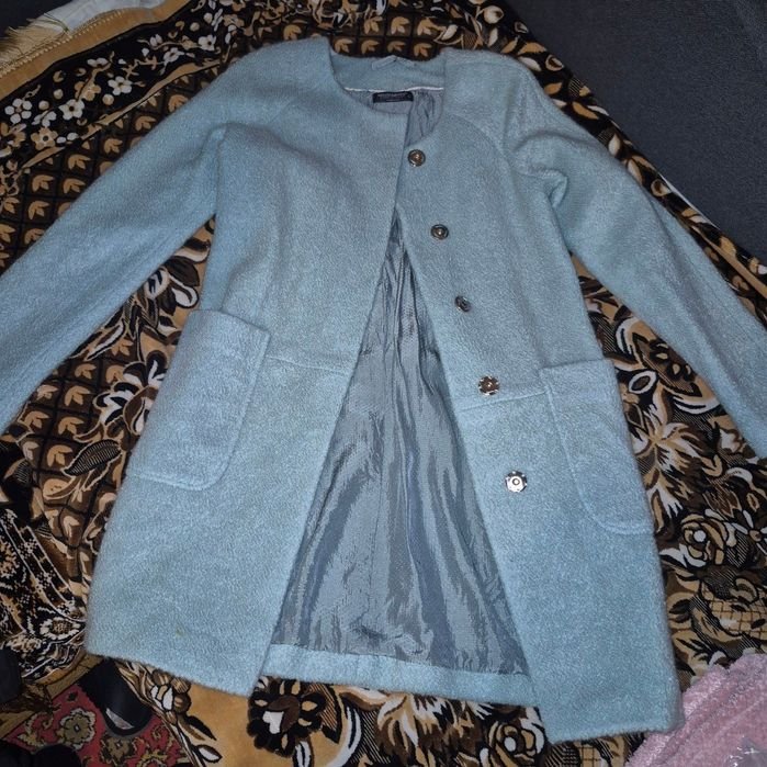 Homme Rinascimento Manteau Turquoise Laine 40