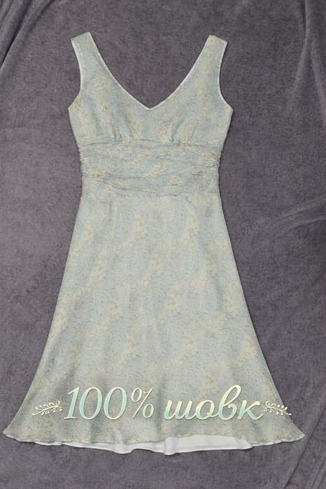 Женский Monsoon Платье Бирюзовый Шелк 40