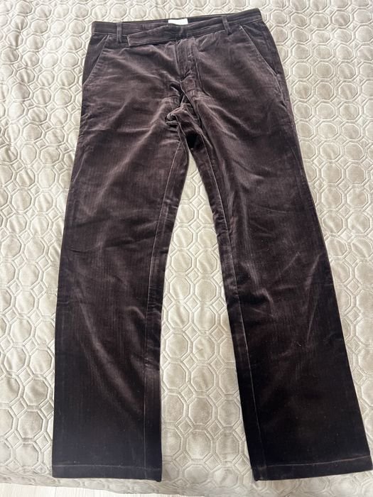 Uomo Iceberg Pantaloni Marrone Velluto 48