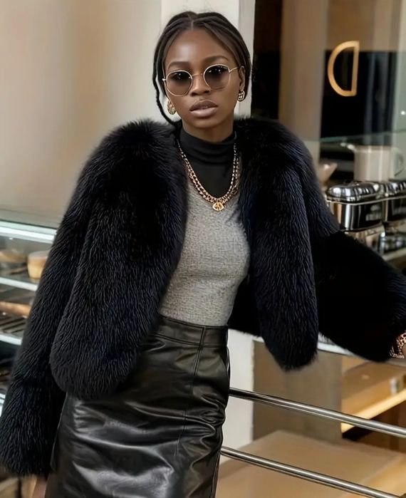 Damen Mantel Schwarz S