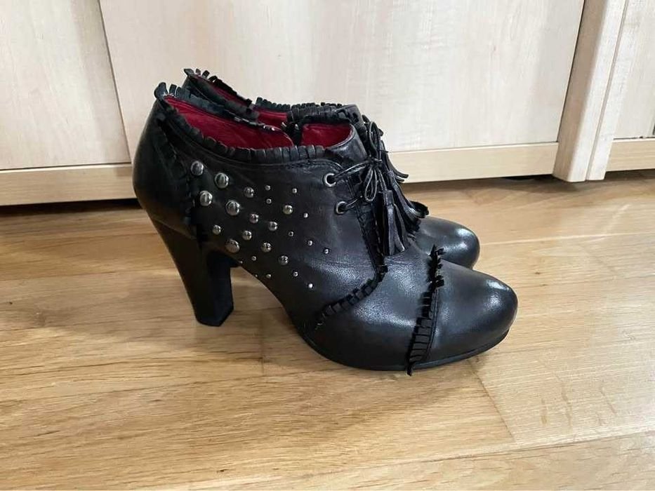 Women Jette Joop Ankle Boots Black Leather 38.5