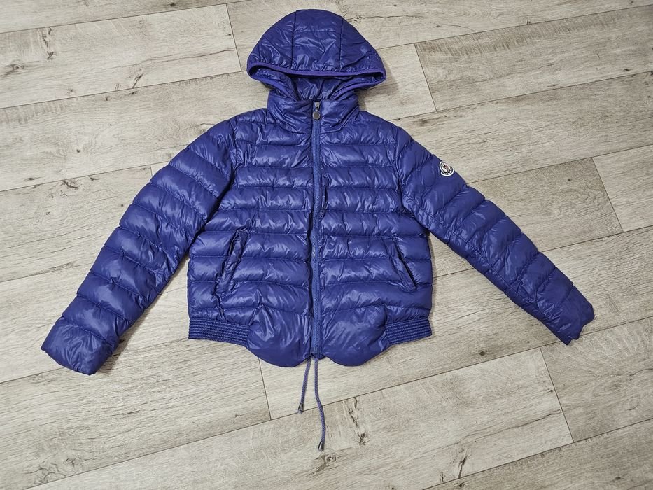 Femme Moncler Veste Bleue Courte Printemps Automne