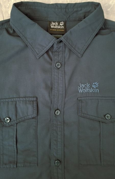 Uomo Jack Wolfskin Camicia Blu Navy 38