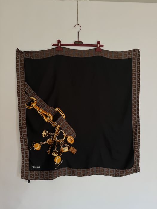 Unisex Fendi Schal Schwarz Seide