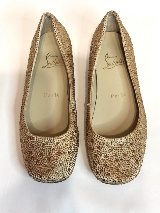 Женские Christian Louboutin Туфли Золотые Кожа 40