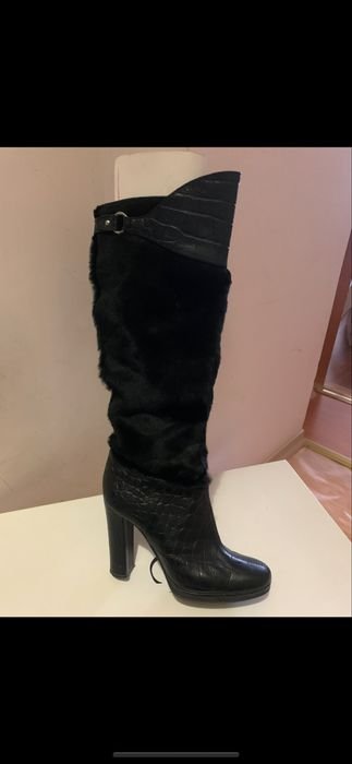 Женские Casadei Сапоги Чёрные Кожа 37