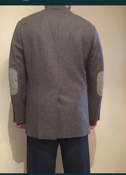 Men Canali Coat Grey Wool