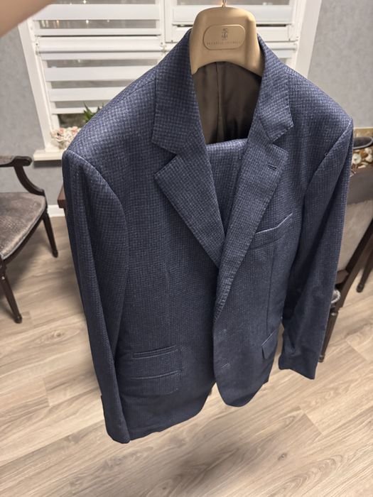 Femme Brunello Cucinelli Costume Bleu Laine 46