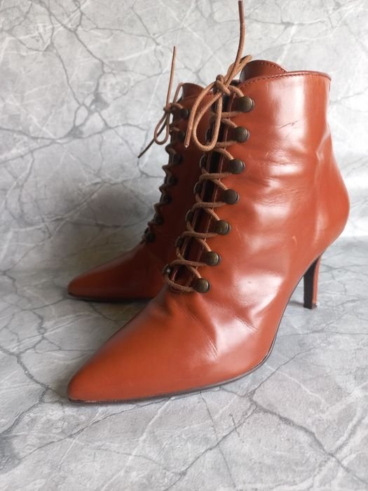 Damen Navyboot Stiefeletten Braun Leder 39.5