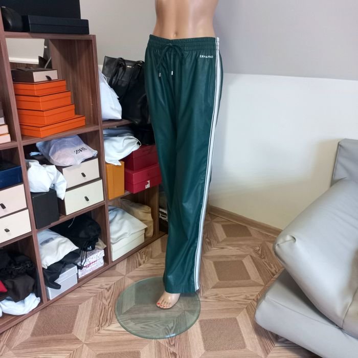 Damen Ermanno Scervino Hose Grün Öko-Leder 40